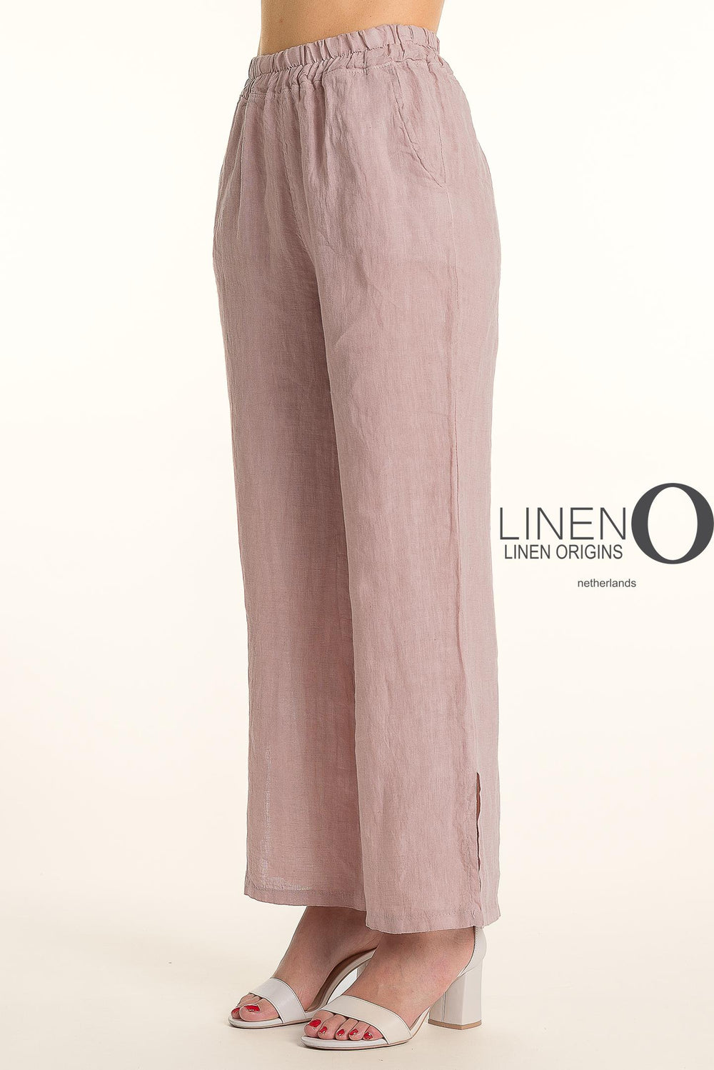 French Linen Pant Straight Leg Slits - Breathable Naturals | Glam & Fame Clothing