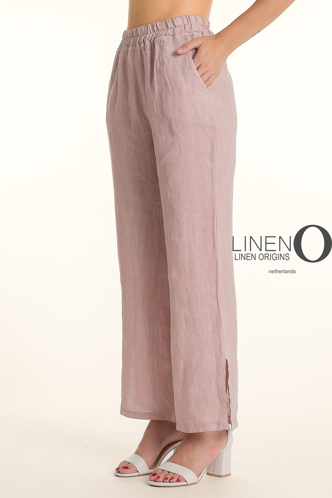 French Linen Pant Straight Leg Slits - Breathable Naturals | Glam & Fame Clothing