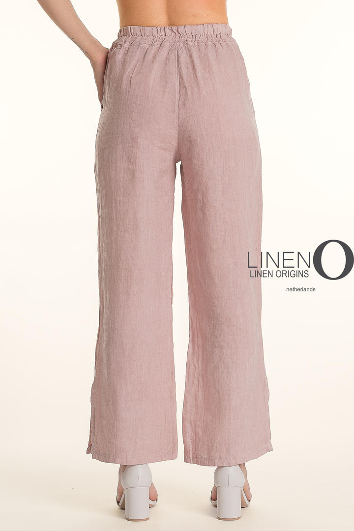 French Linen Pant Straight Leg Slits - Breathable Naturals | Glam & Fame Clothing