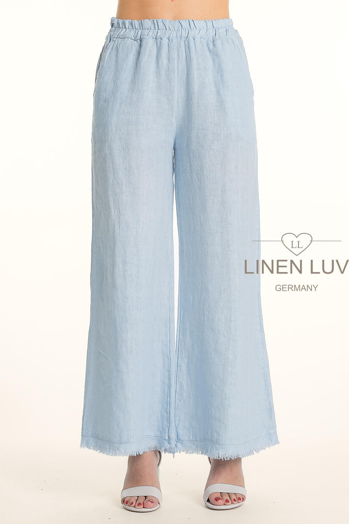 French Linen Pant Raw Edge Accent