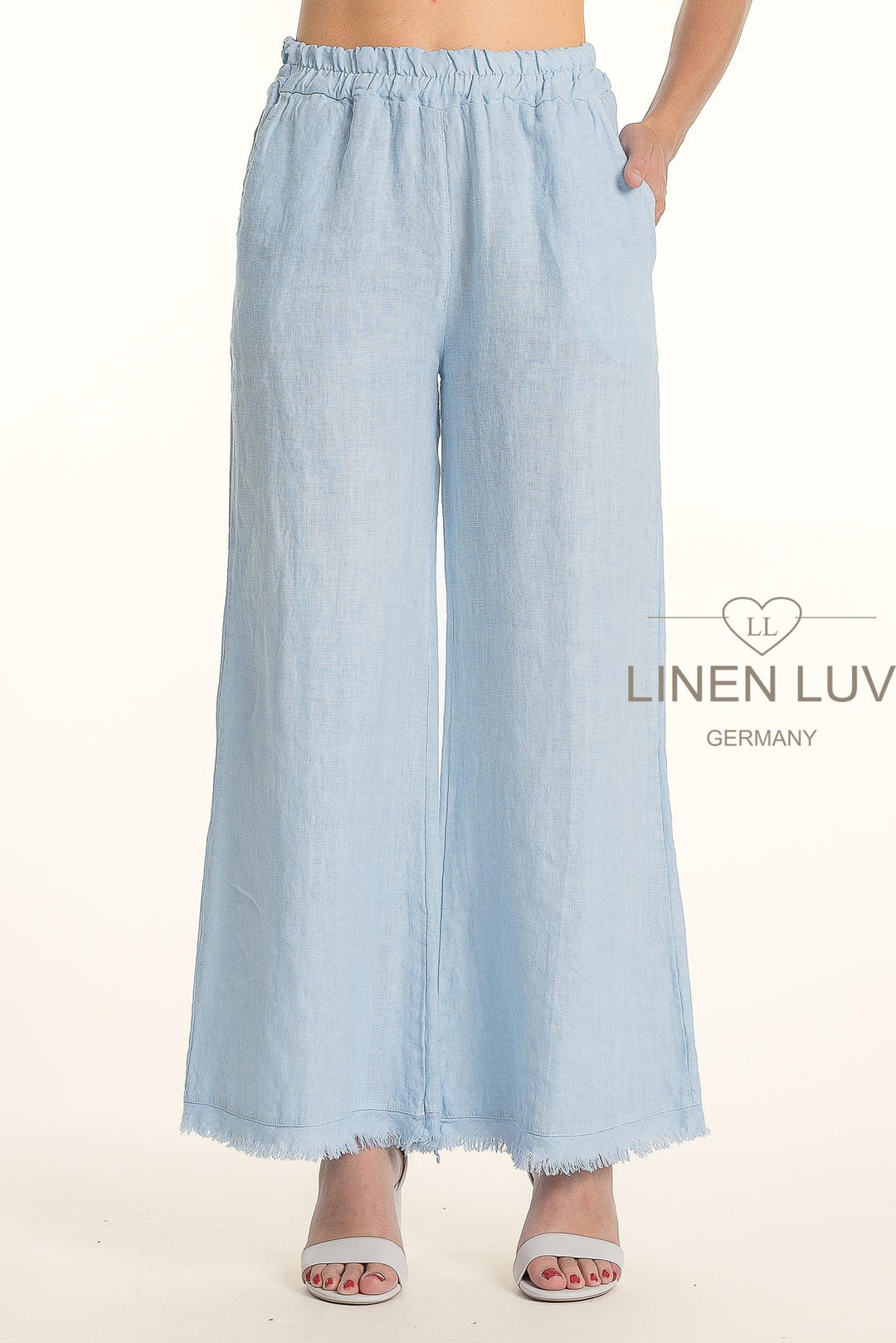 French Linen Pant Raw Edge Accent