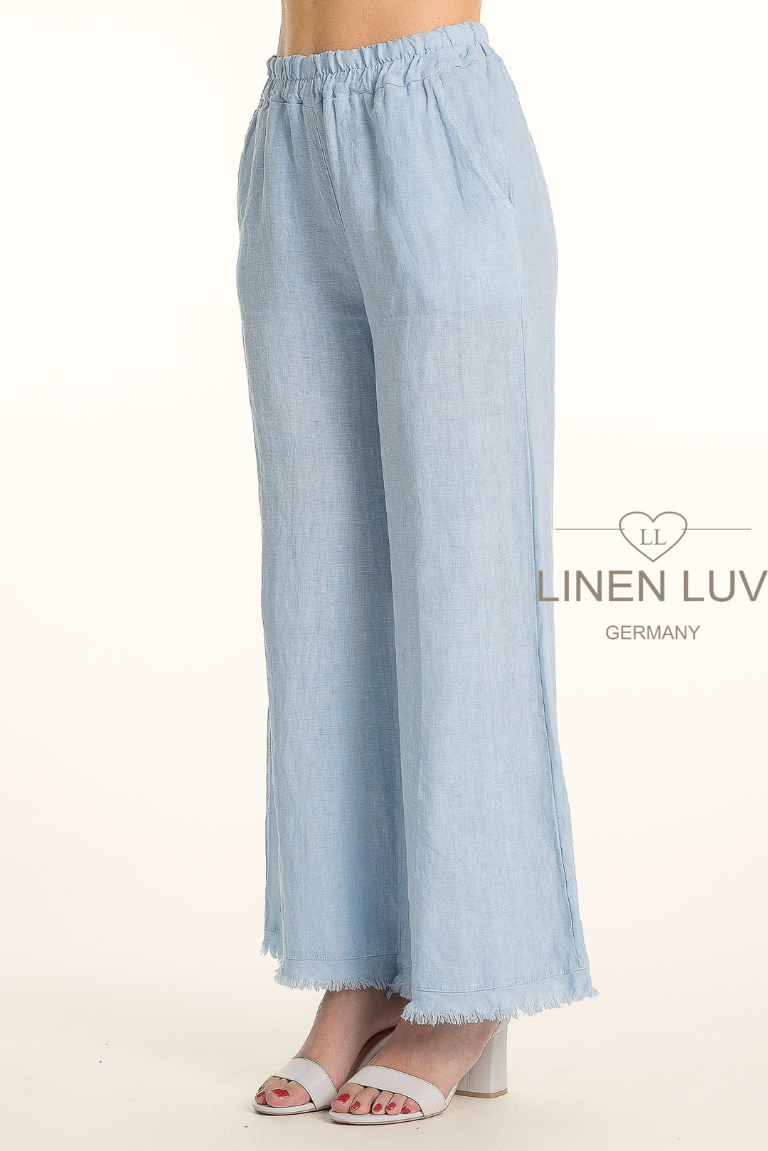 French Linen Pant Raw Edge Accent