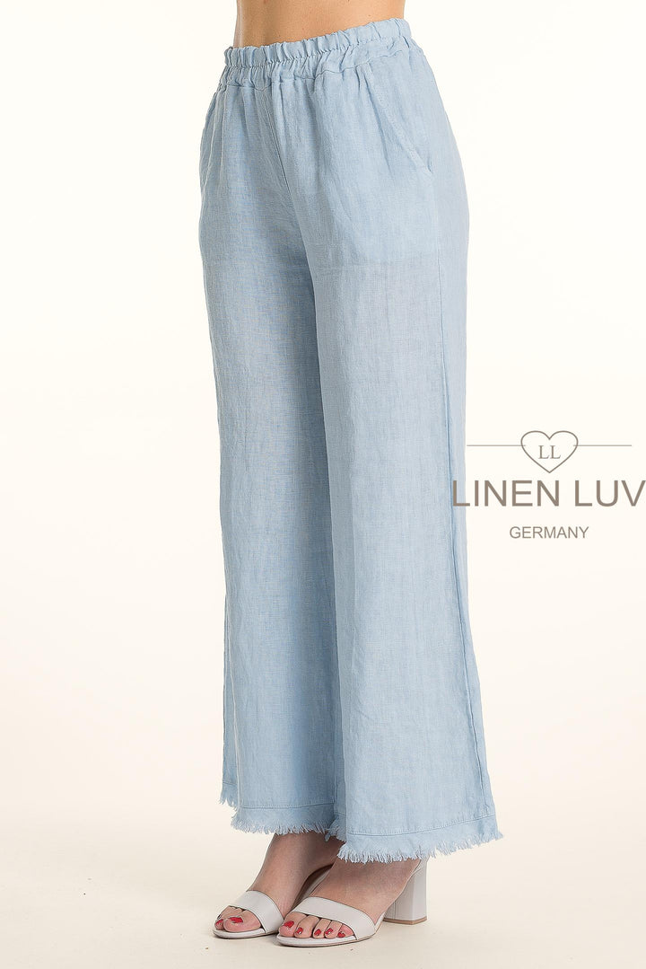 French Linen Pant Raw Edge Accent