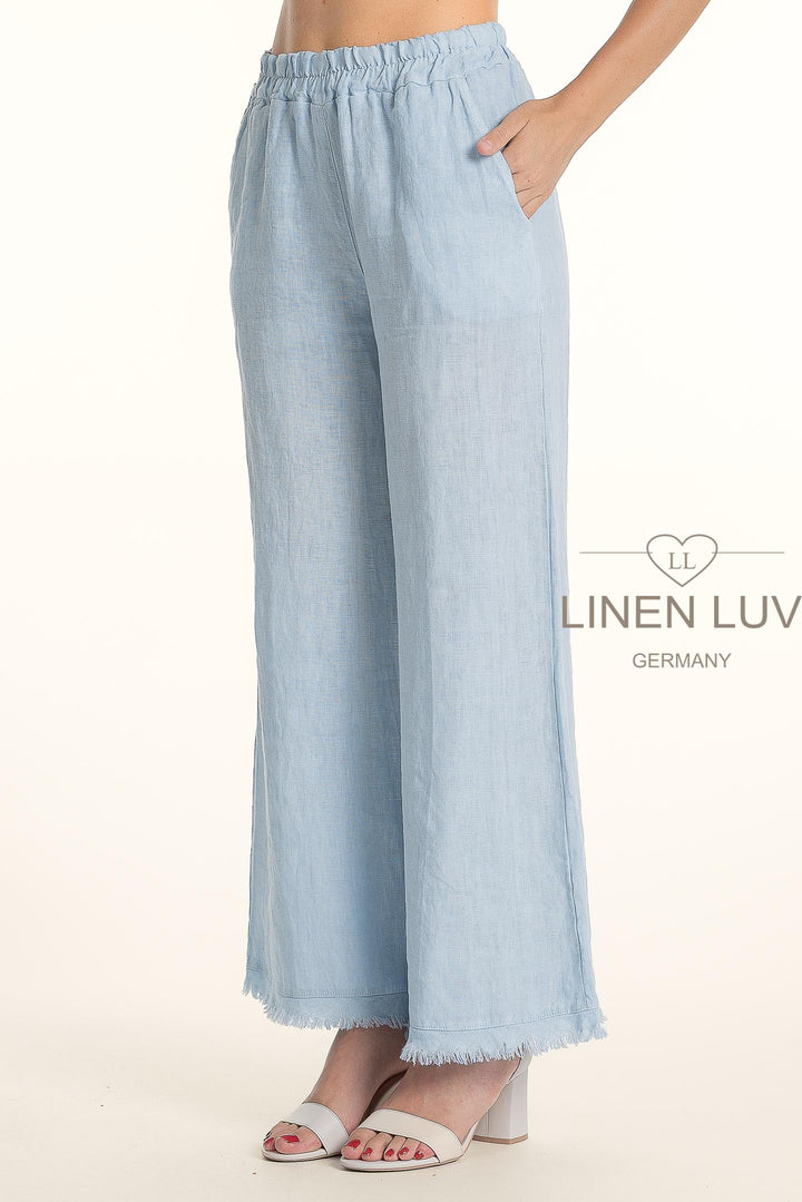 French Linen Pant Raw Edge Accent