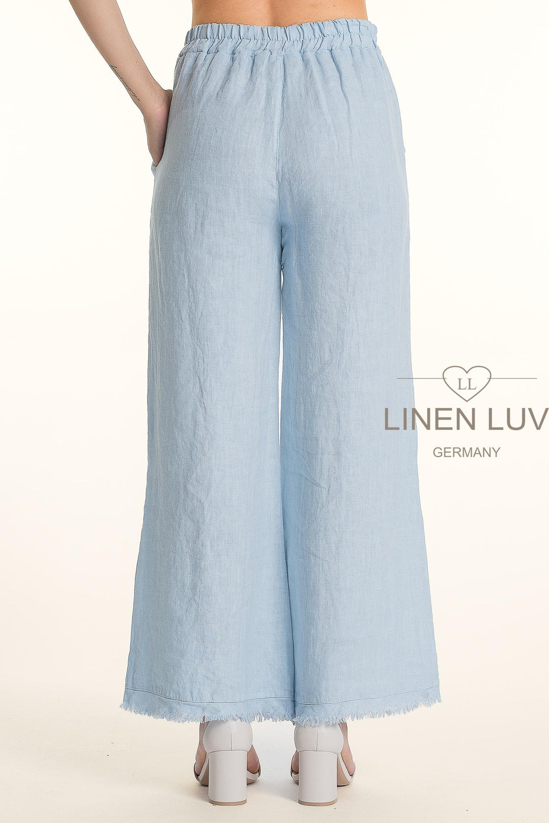 French Linen Pant Raw Edge Accent
