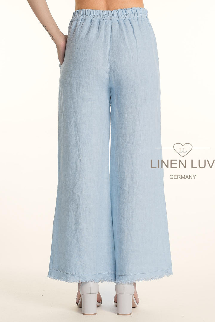 French Linen Pant Raw Edge Accent