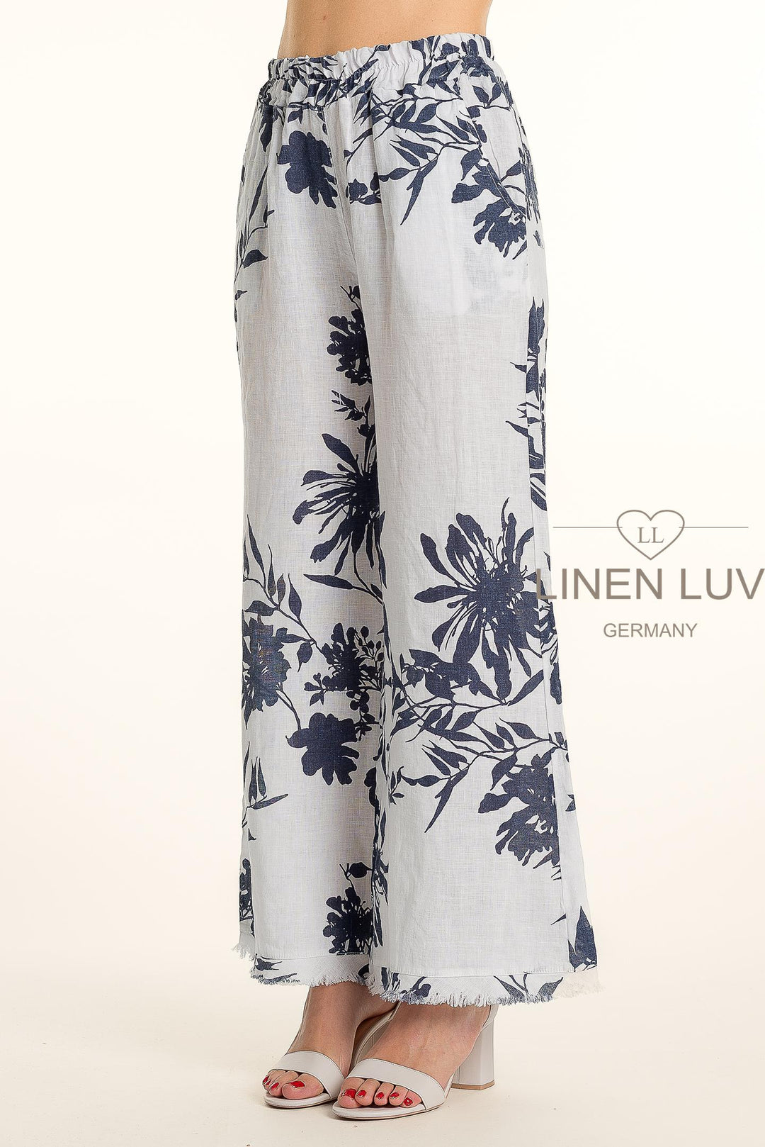 French Linen Pant Raw Edge Accent