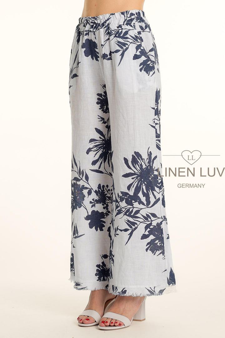 French Linen Pant Raw Edge Accent