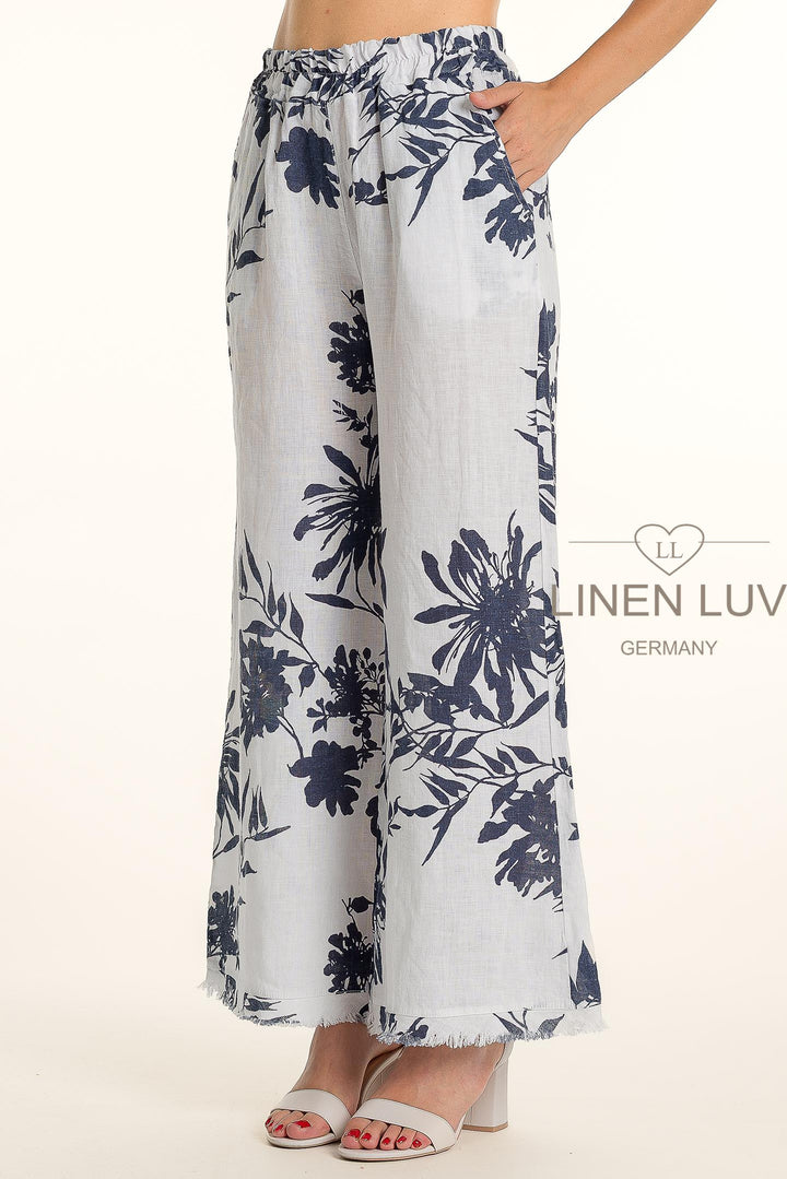 French Linen Pant Raw Edge Accent