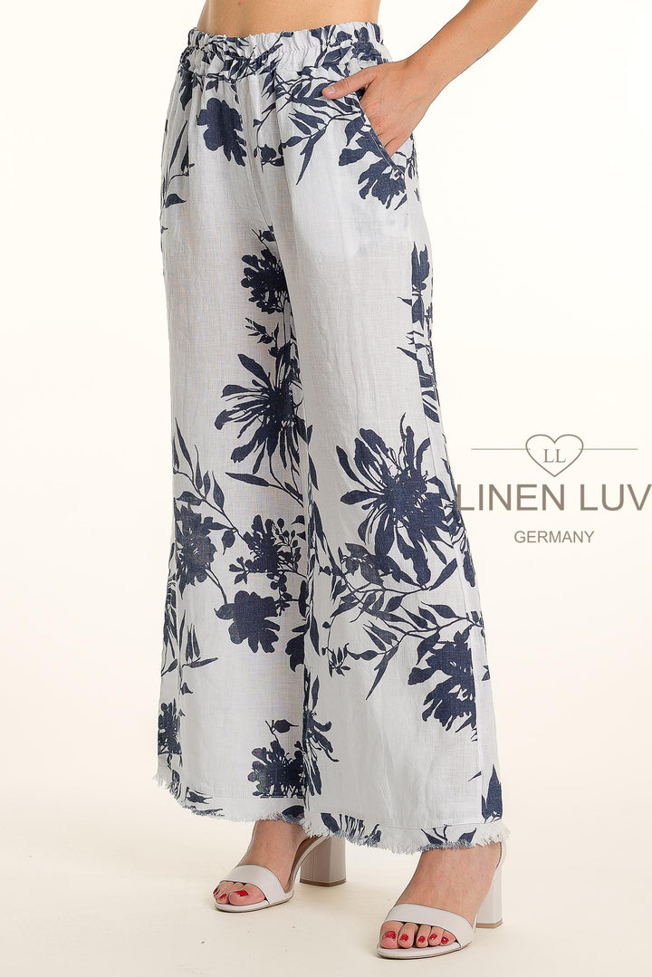French Linen Pant Raw Edge Accent