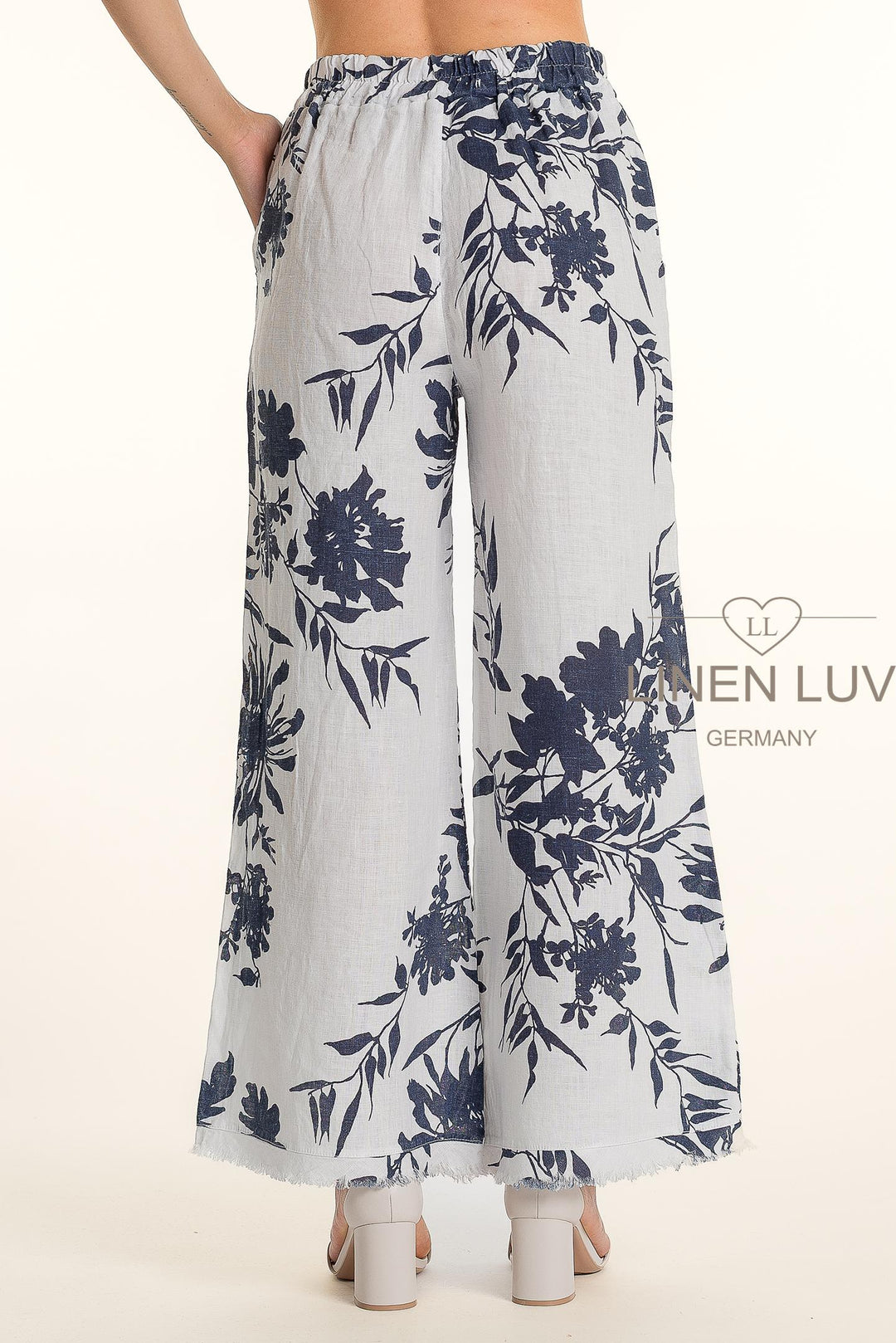 French Linen Pant Raw Edge Accent