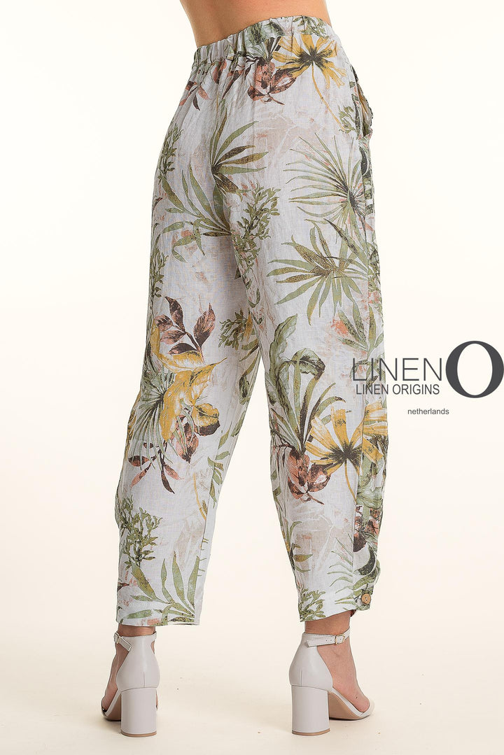 French Linen Barrel Pant Print - Breathable Naturals | Glam & Fame Clothing