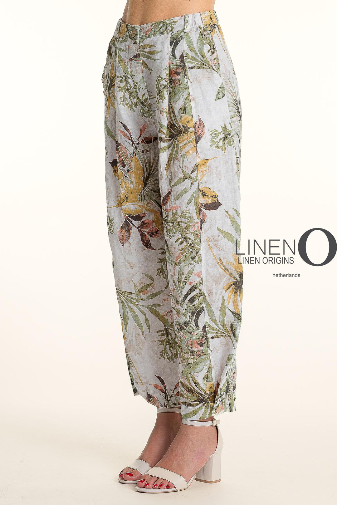 French Linen Barrel Pant Print - Breathable Naturals | Glam & Fame Clothing