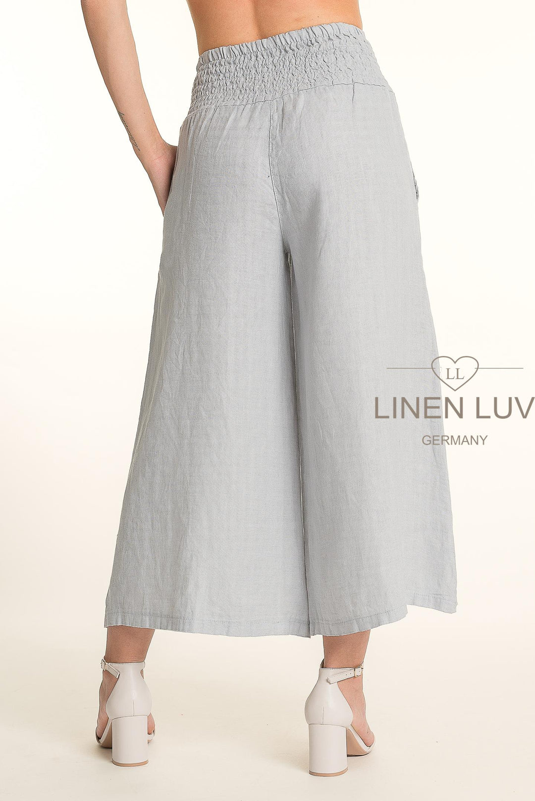French Linen Crop Palazzo