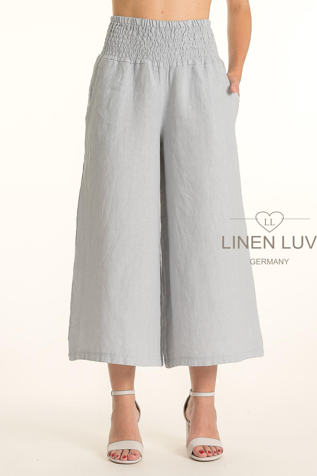 French Linen Crop Palazzo