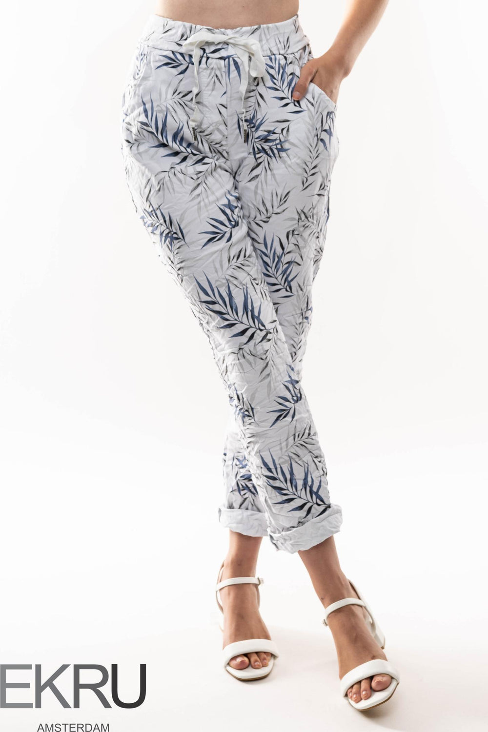 Euro Crinkle Travel Pant Print - Breathable Naturals | Glam & Fame Clothing