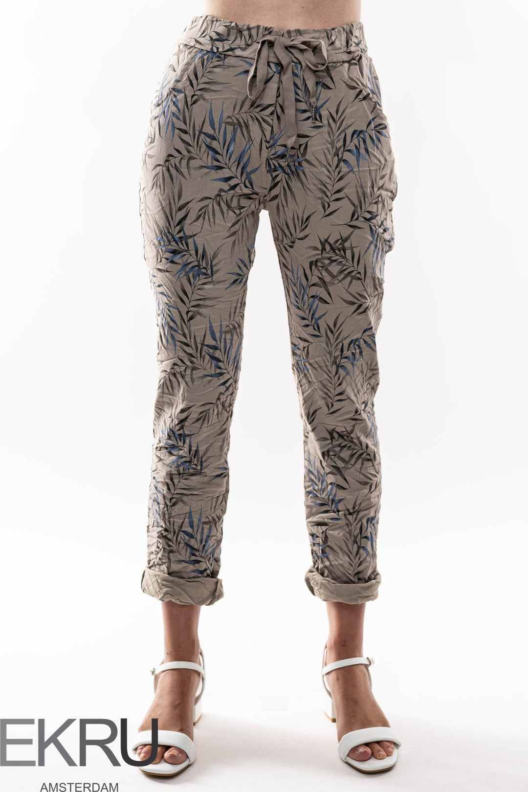 Euro Crinkle Travel Pant Print - Breathable Naturals | Glam & Fame Clothing