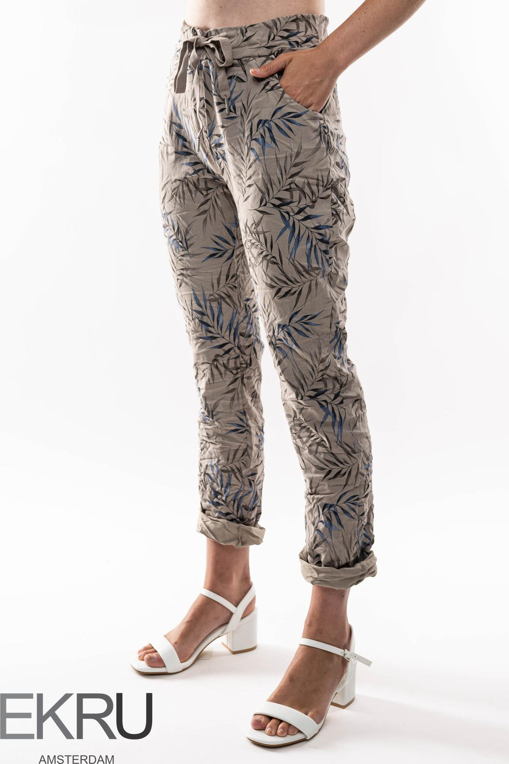Euro Crinkle Travel Pant Print - Breathable Naturals | Glam & Fame Clothing