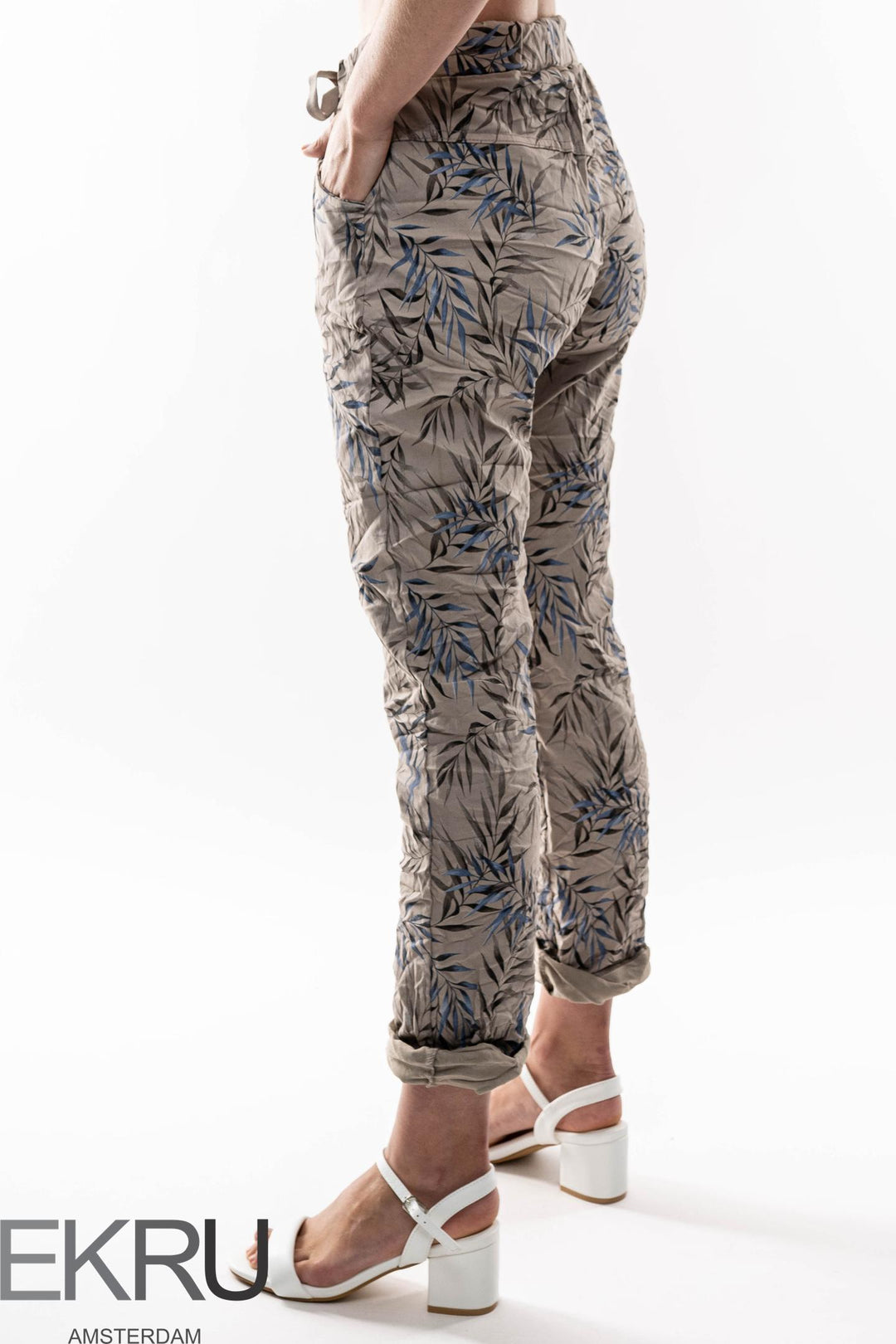 Euro Crinkle Travel Pant Print - Breathable Naturals | Glam & Fame Clothing