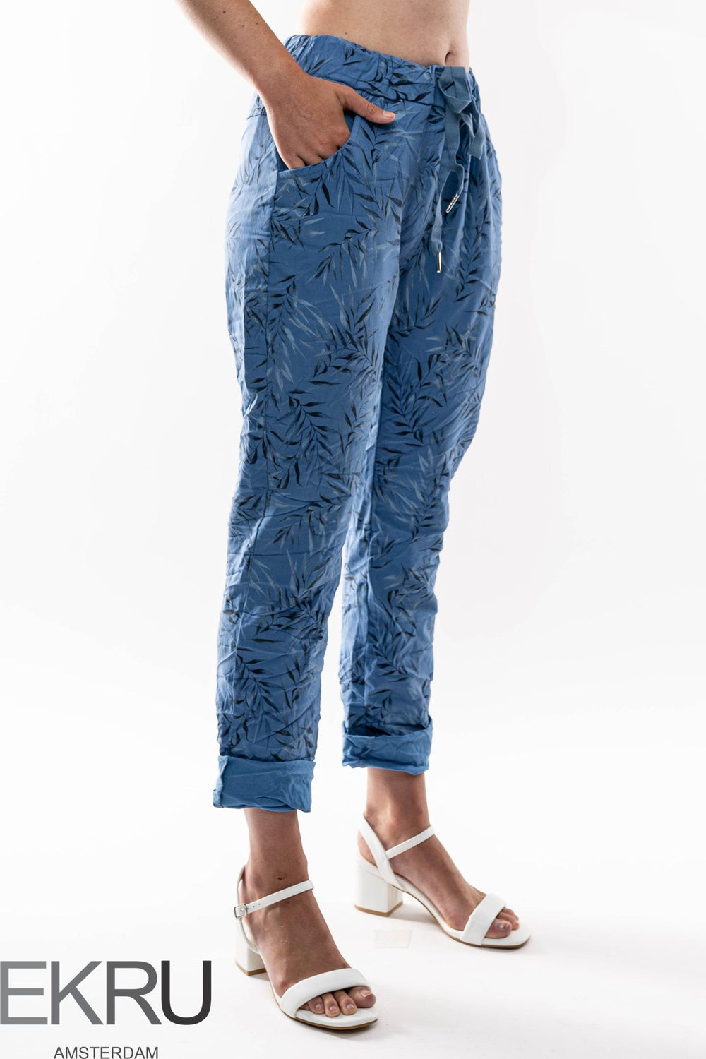 Euro Crinkle Travel Pant Print - Breathable Naturals | Glam & Fame Clothing