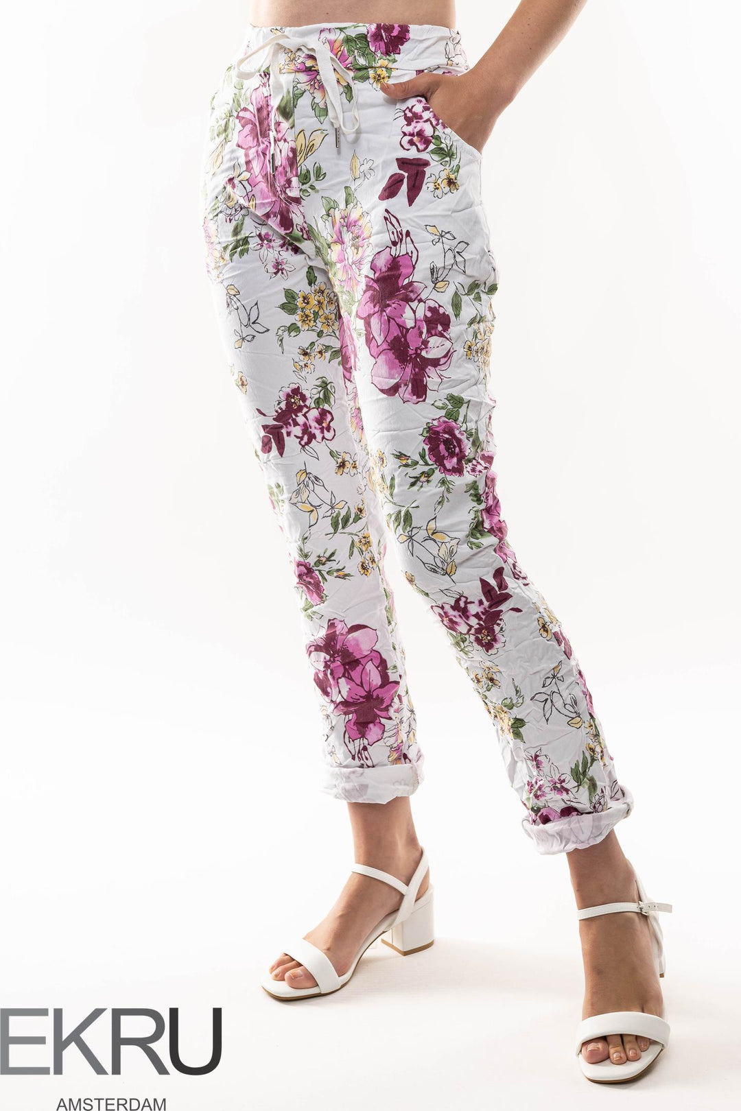 Euro Crinkle Travel Pant Print - Breathable Naturals | Glam & Fame Clothing