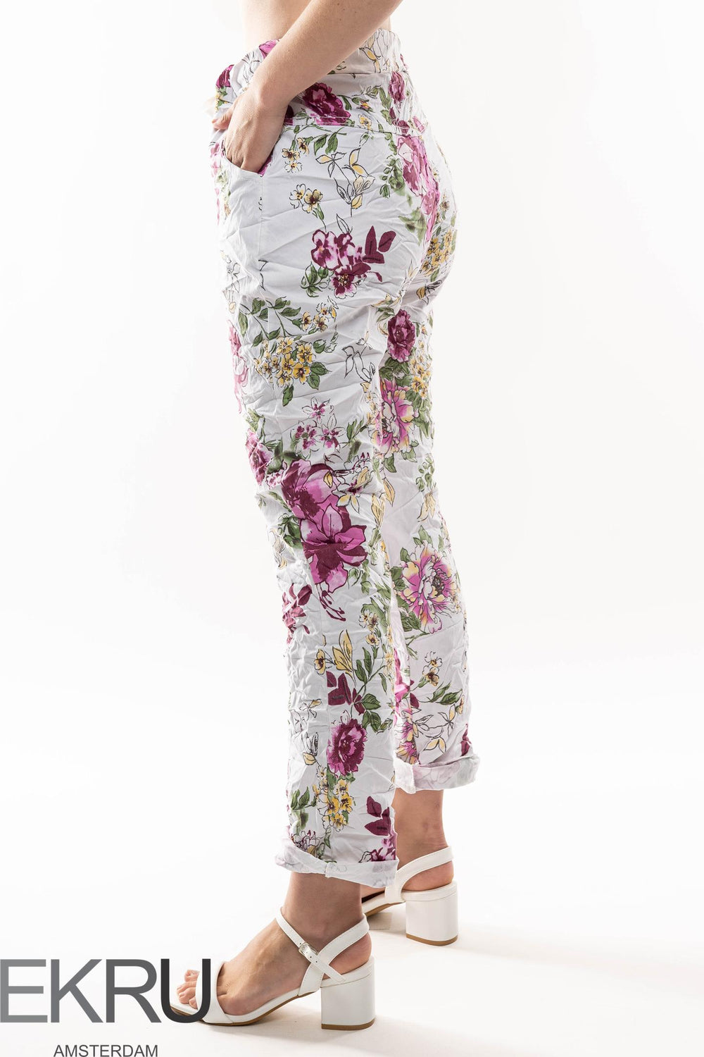 Euro Crinkle Travel Pant Print - Breathable Naturals | Glam & Fame Clothing