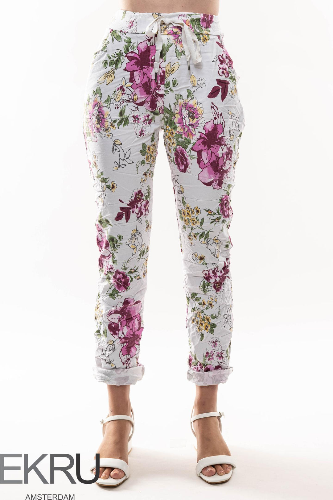 Euro Crinkle Travel Pant Print - Breathable Naturals | Glam & Fame Clothing