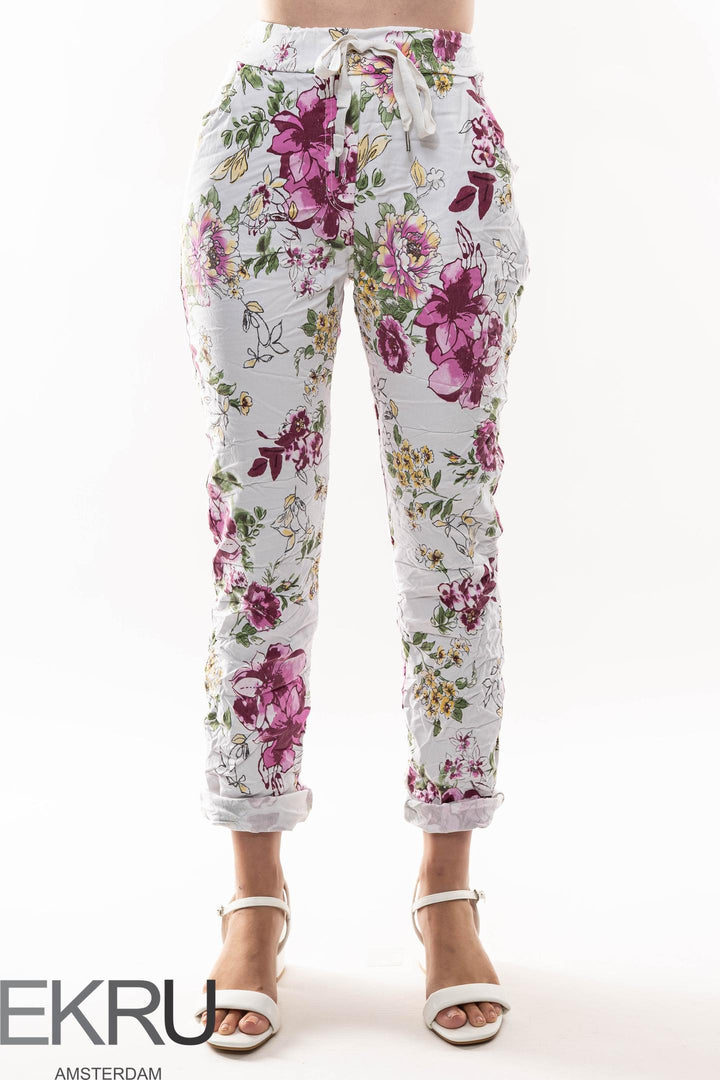 Euro Crinkle Travel Pant Print - Breathable Naturals | Glam & Fame Clothing