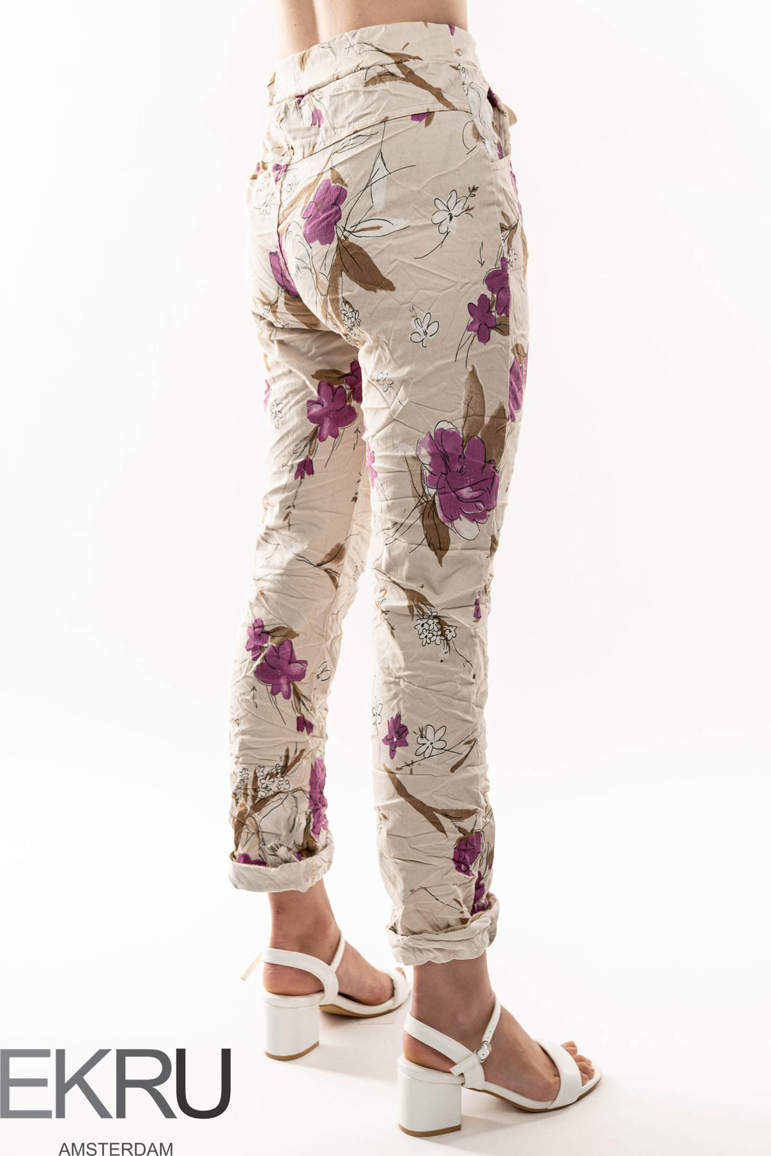 Euro Crinkle Travel Pant Print - Breathable Naturals | Glam & Fame Clothing