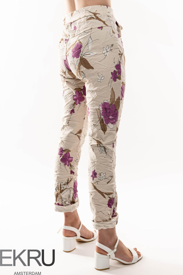 Euro Crinkle Travel Pant Print - Breathable Naturals | Glam & Fame Clothing