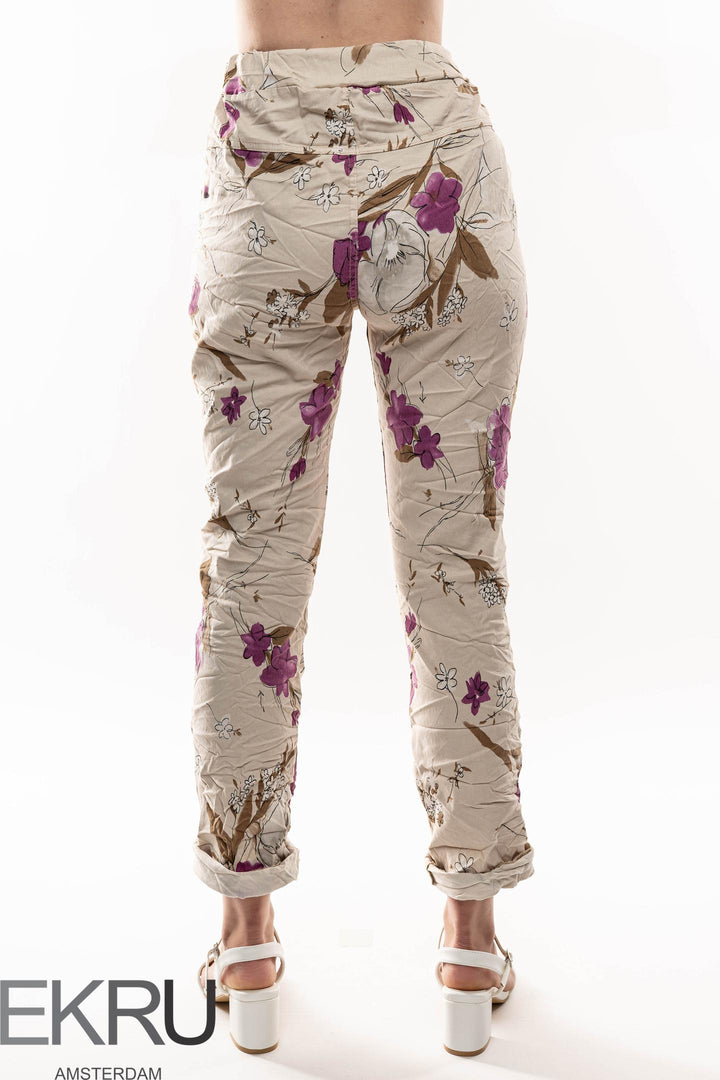 Euro Crinkle Travel Pant Print - Breathable Naturals | Glam & Fame Clothing