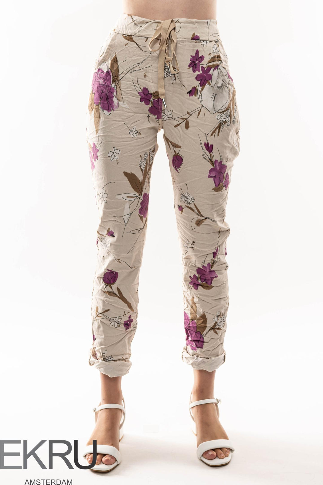 Euro Crinkle Travel Pant Print - Breathable Naturals | Glam & Fame Clothing