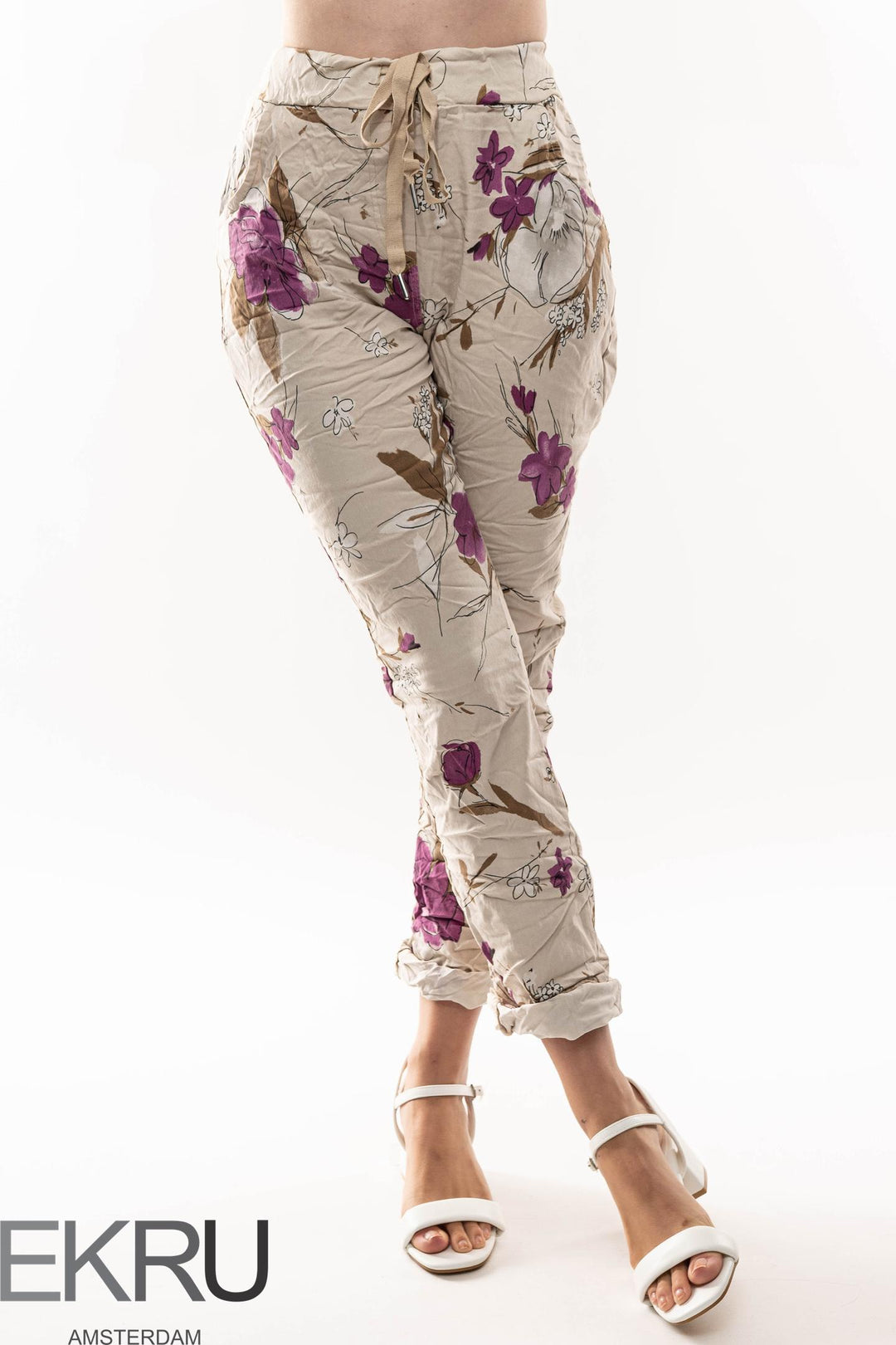 Euro Crinkle Travel Pant Print - Breathable Naturals | Glam & Fame Clothing