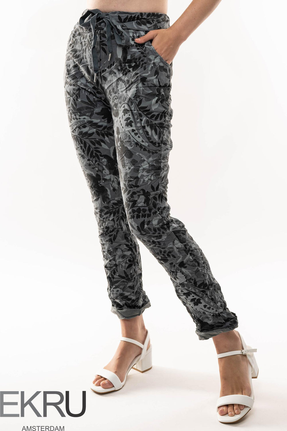 Euro Crinkle Travel Pant Print - Breathable Naturals | Glam & Fame Clothing