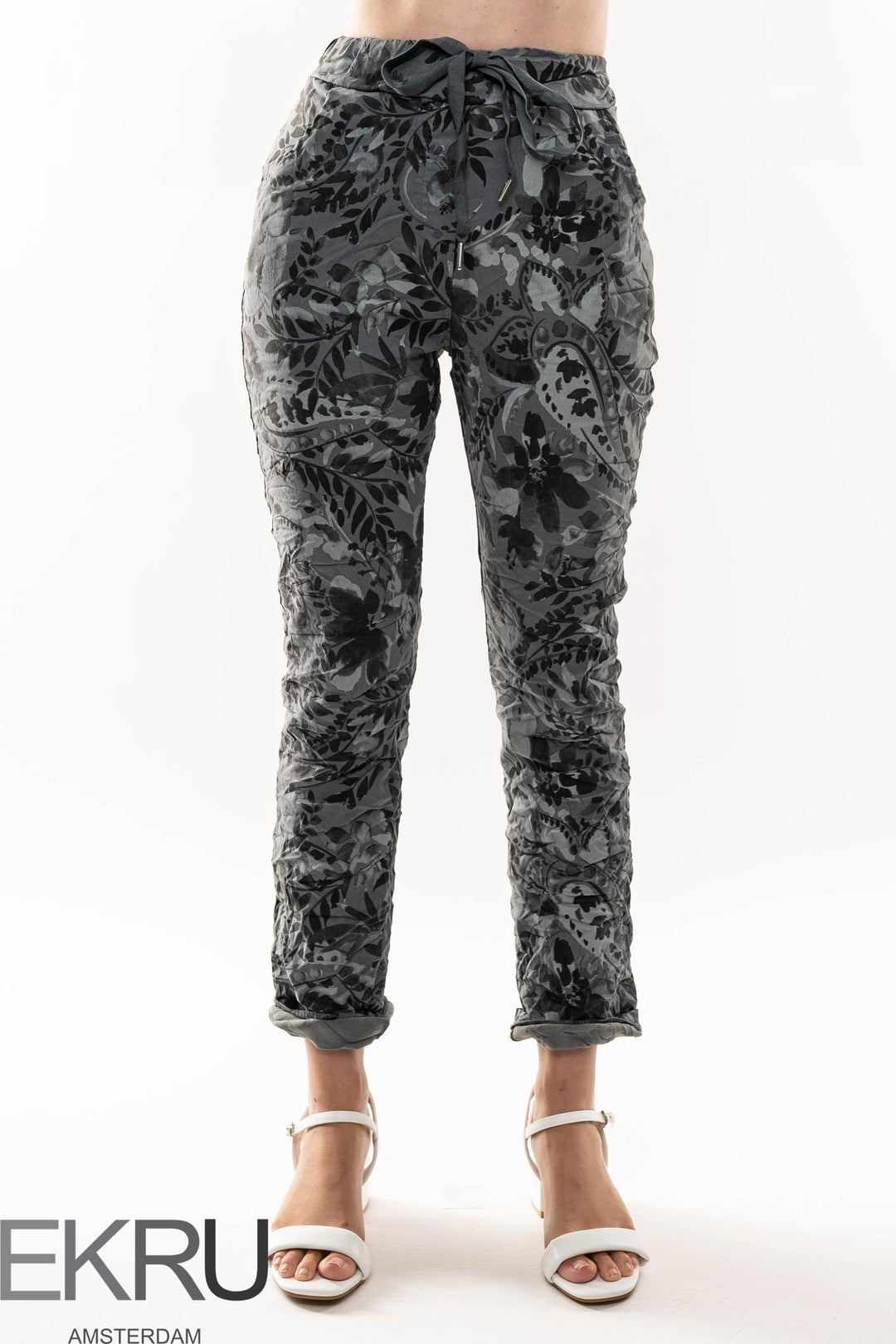 Euro Crinkle Travel Pant Print - Breathable Naturals | Glam & Fame Clothing