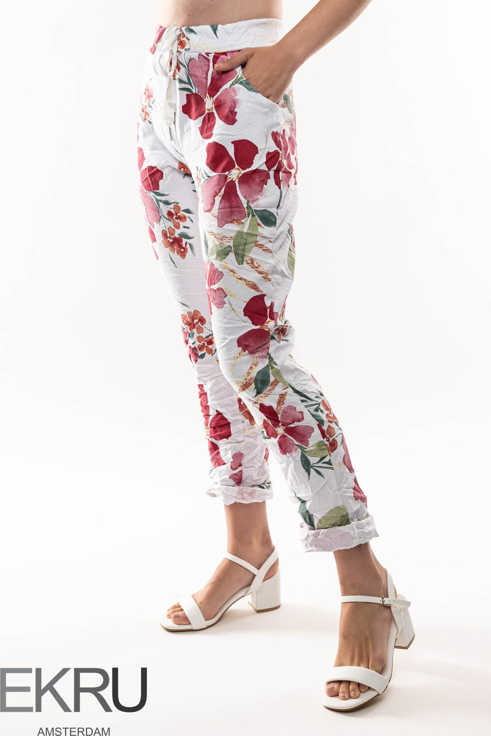 Euro Crinkle Travel Pant Print - Breathable Naturals | Glam & Fame Clothing
