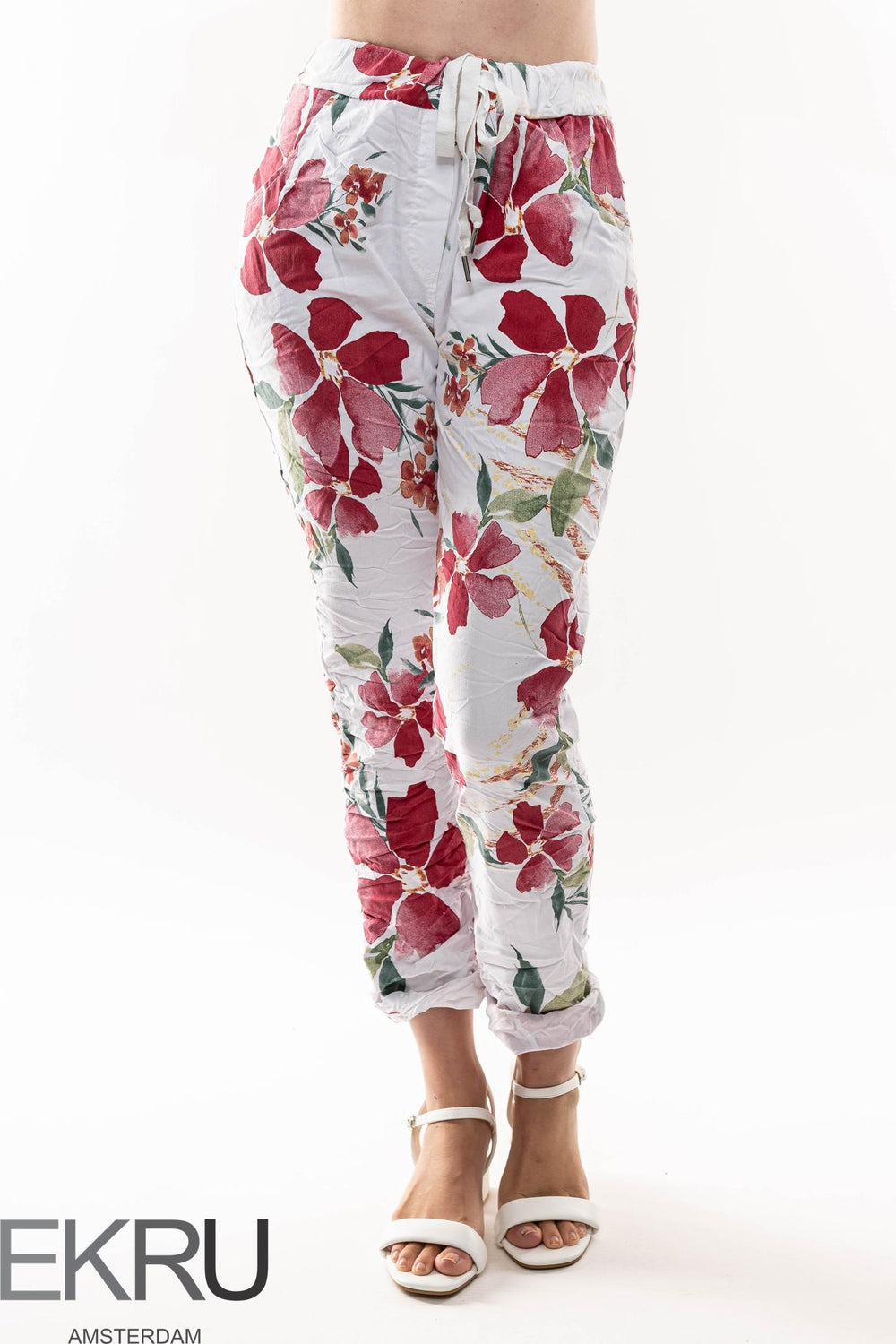 Euro Crinkle Travel Pant Print - Breathable Naturals | Glam & Fame Clothing