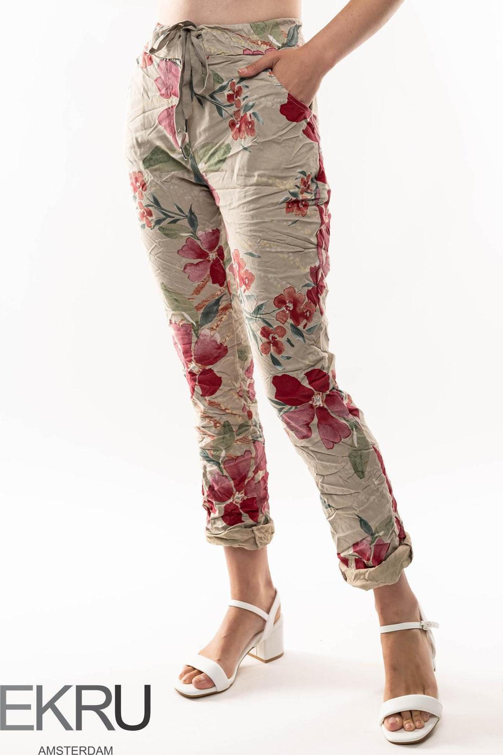Euro Crinkle Travel Pant Print - Breathable Naturals | Glam & Fame Clothing