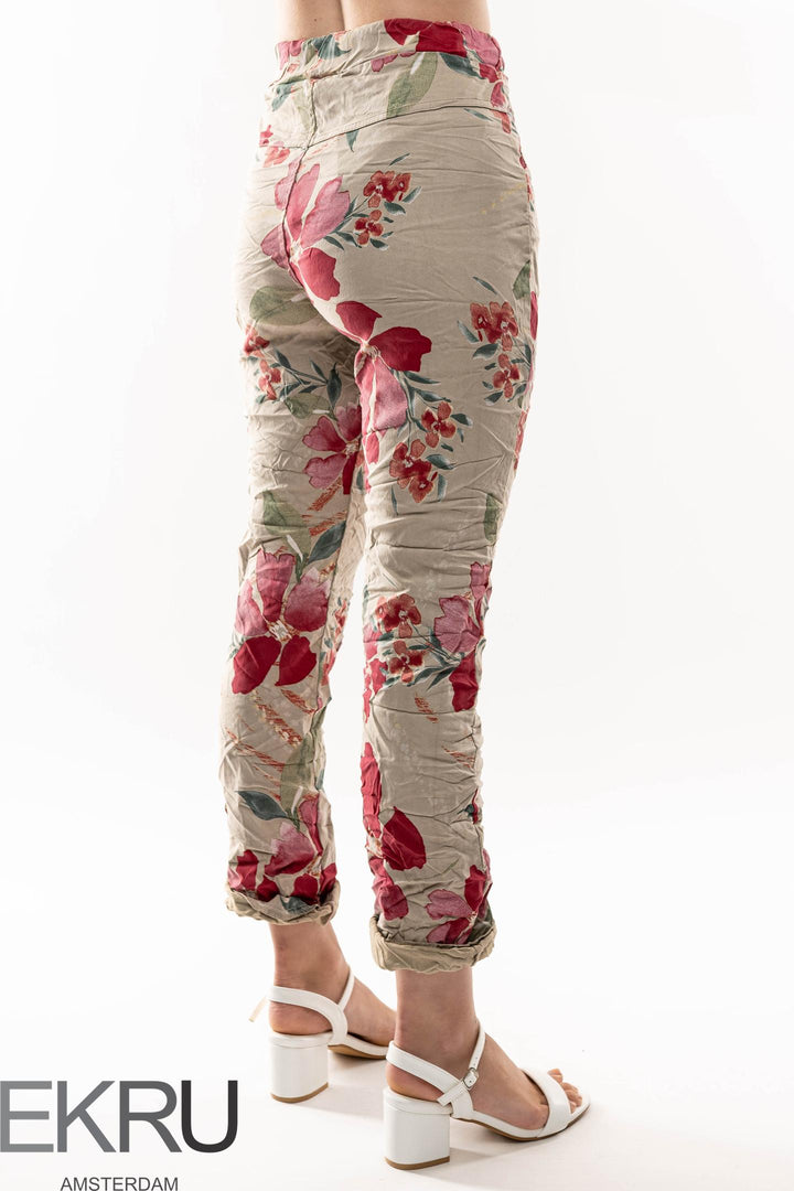 Euro Crinkle Travel Pant Print - Breathable Naturals | Glam & Fame Clothing