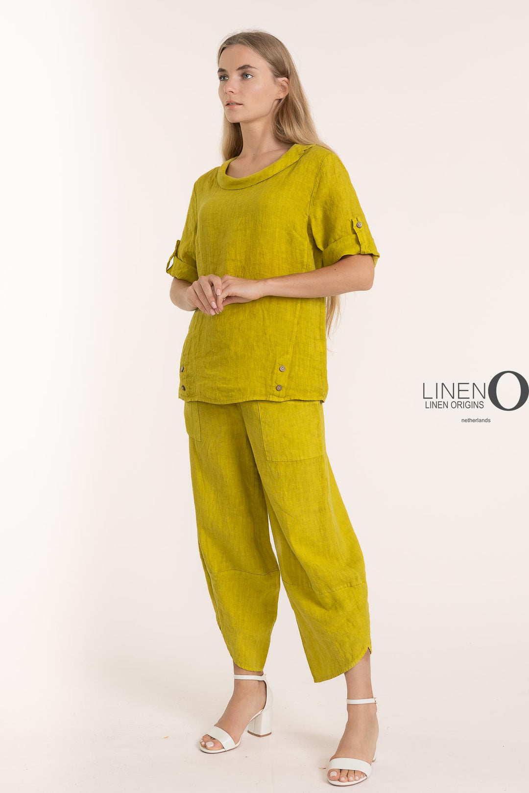 Premium Woven French Linen Blouse - Breathable Naturals | Glam & Fame Clothing
