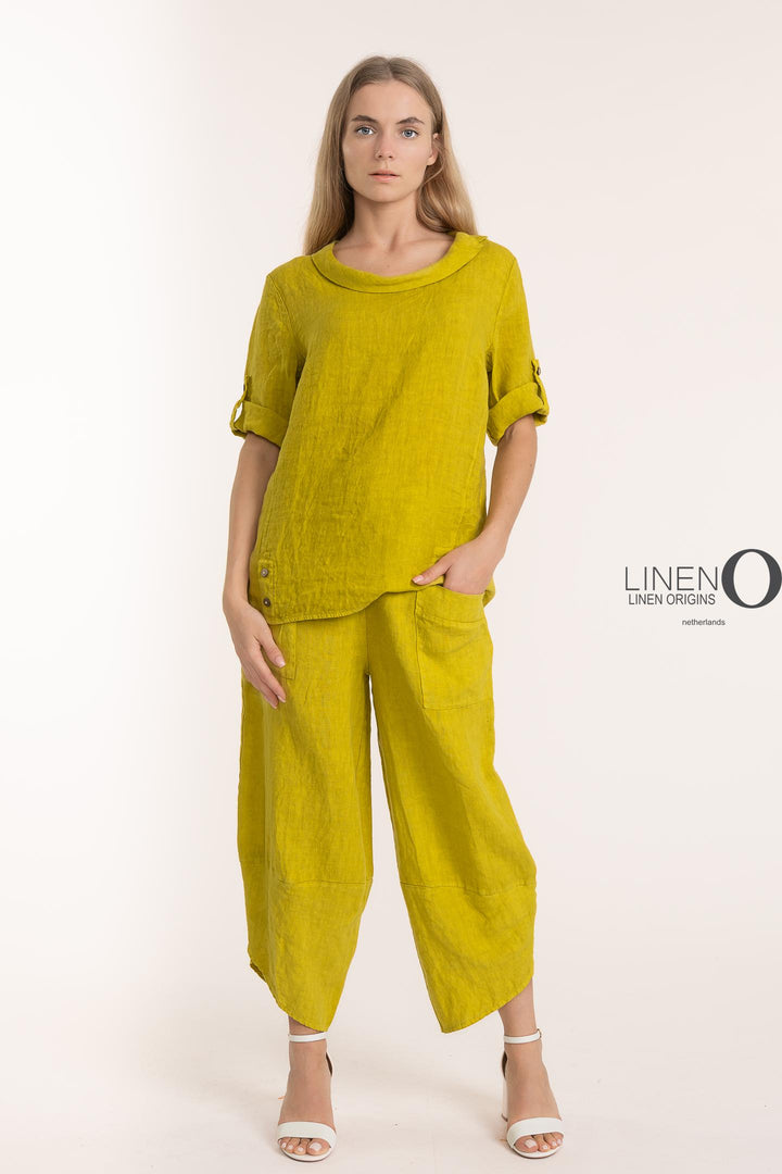 Premium Woven French Linen Blouse - Breathable Naturals | Glam & Fame Clothing