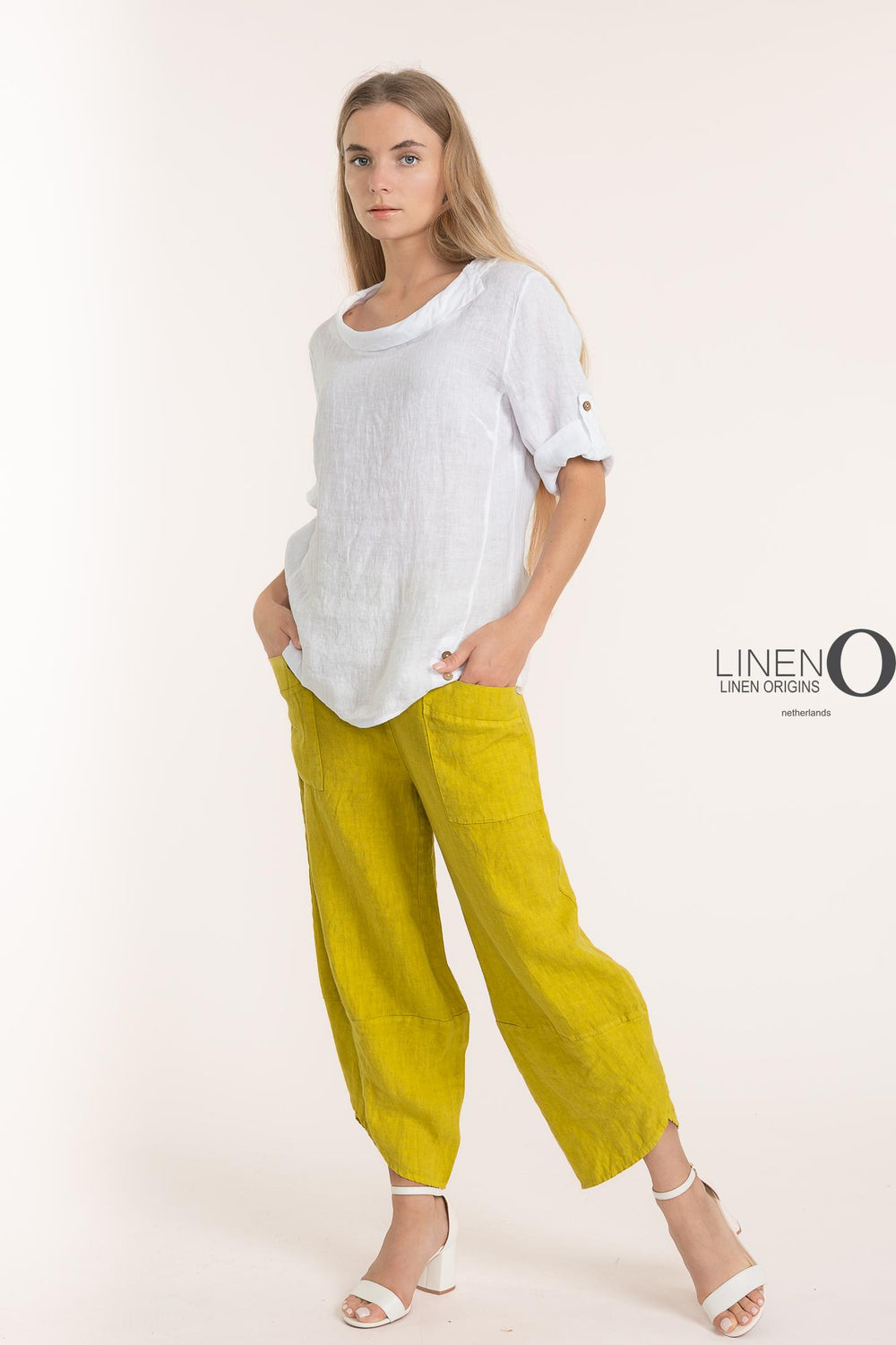 Premium Woven French Linen Blouse - Breathable Naturals | Glam & Fame Clothing