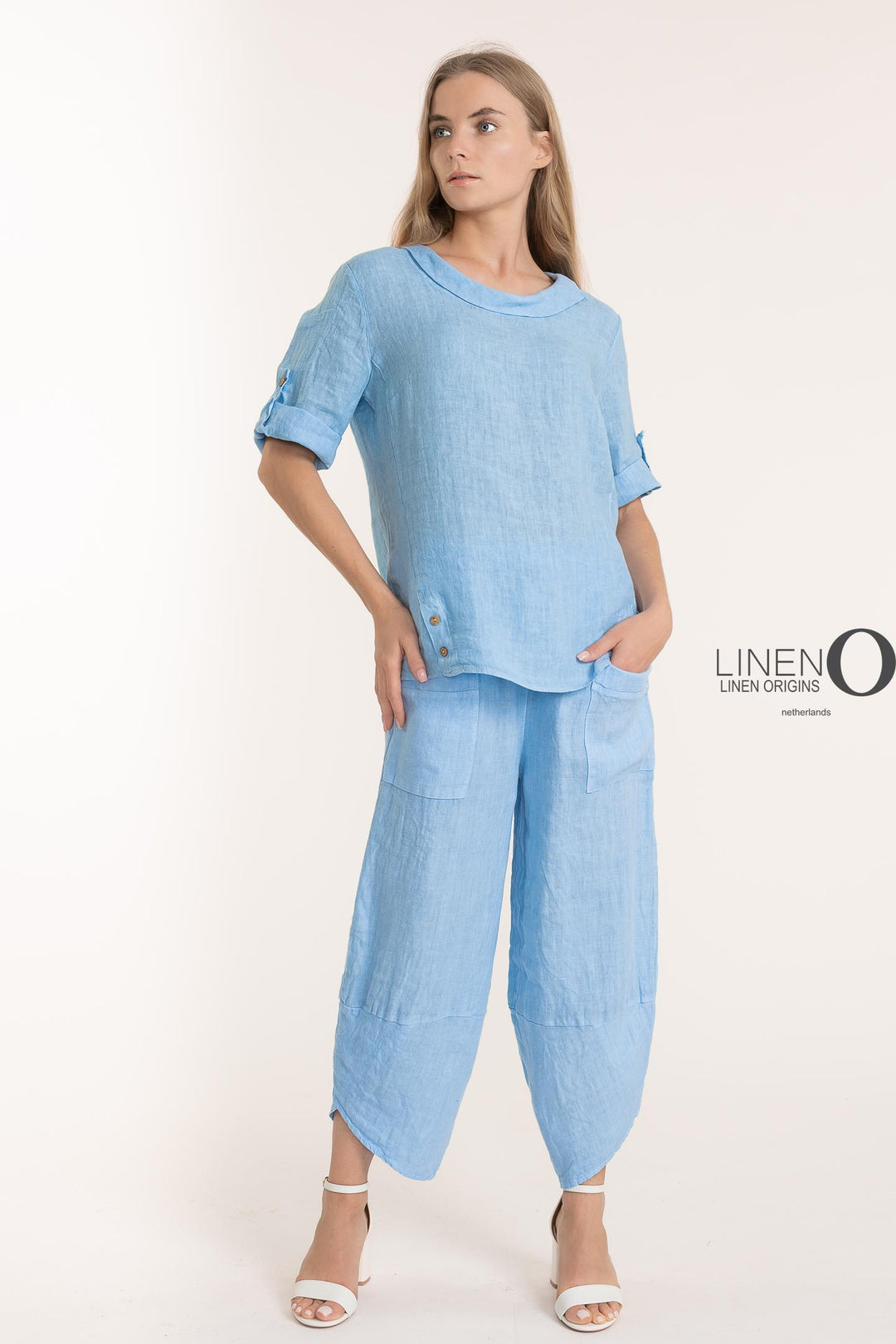 Premium Woven French Linen Blouse - Breathable Naturals | Glam & Fame Clothing