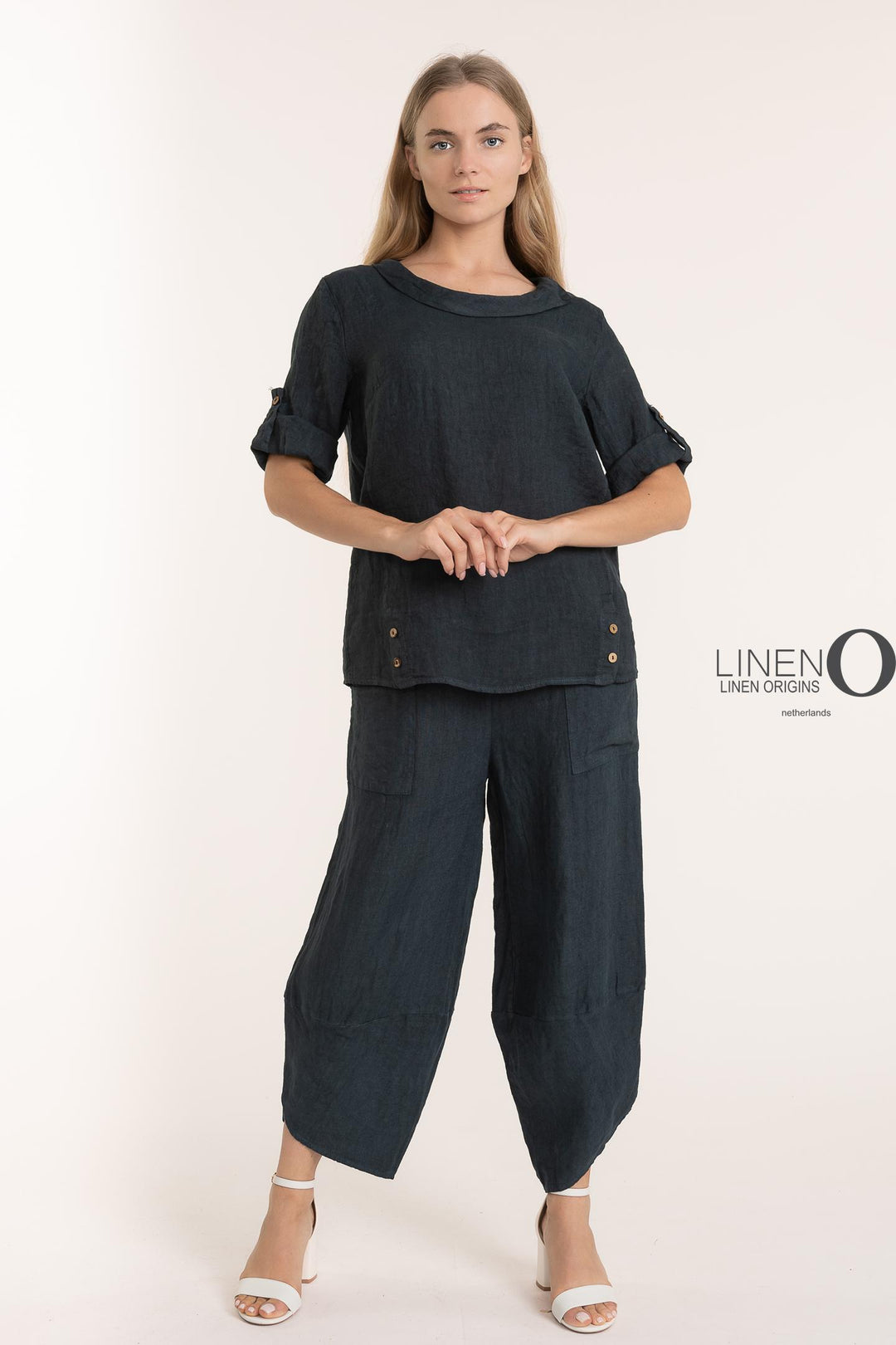 Premium Woven French Linen Blouse - Breathable Naturals | Glam & Fame Clothing