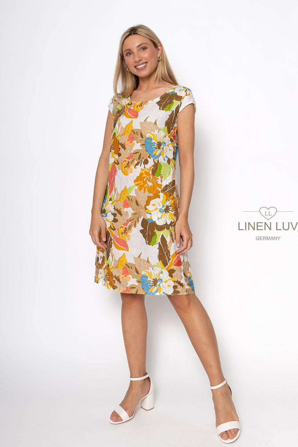 French Linen Sheath Dress With Pockets - Breathable Naturals | Glam & Fame Clothing