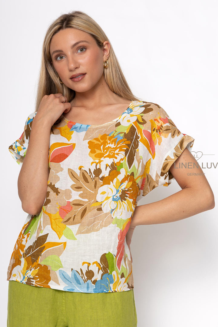 French Linen Top - Breathable Naturals | Glam & Fame Clothing