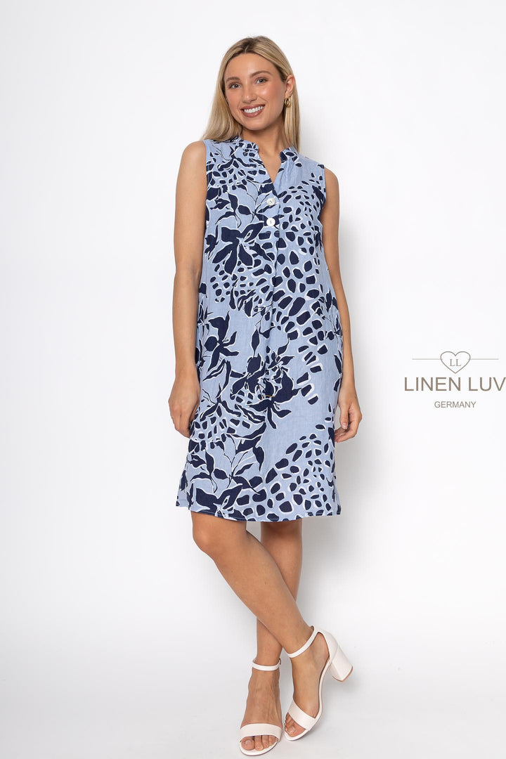 French Linen V-Neck Shift Dress - Breathable Naturals | Glam & Fame Clothing