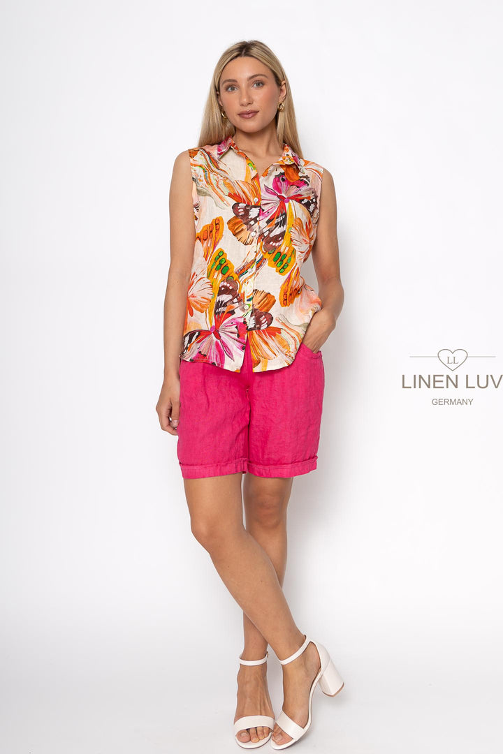 French Linen Butterfly Blouse - Breathable Naturals | Glam & Fame Clothing