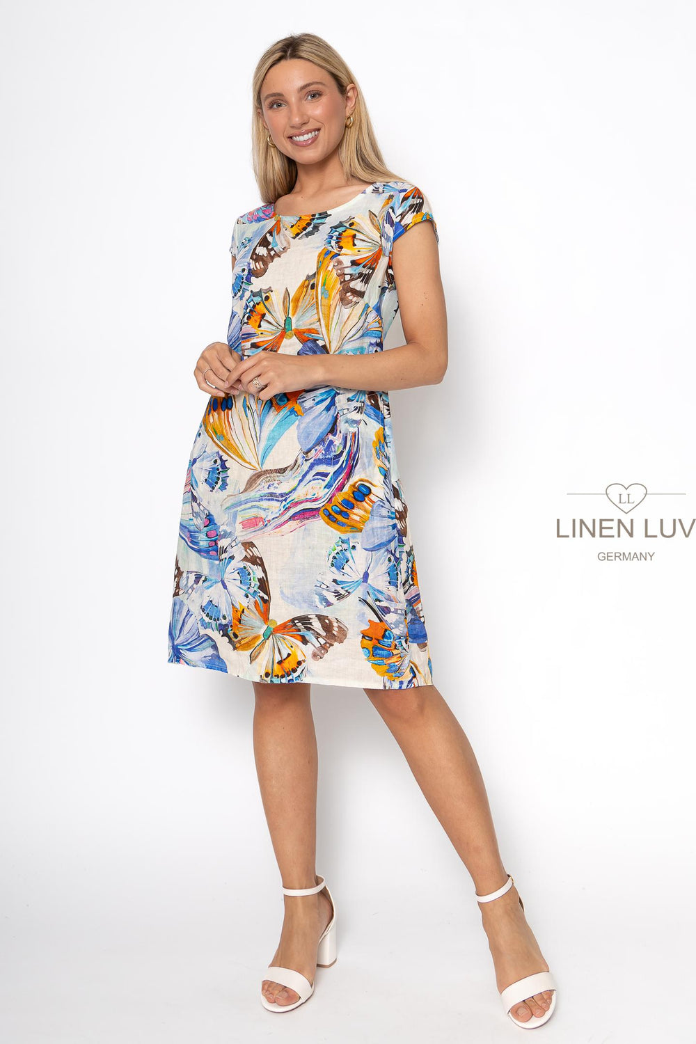 French Linen Sheath Dress Print - Breathable Naturals | Glam & Fame Clothing