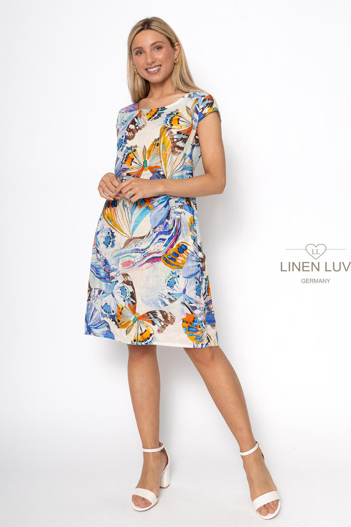 French Linen Sheath Dress Print - Breathable Naturals | Glam & Fame Clothing